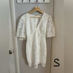 White lace mini dress